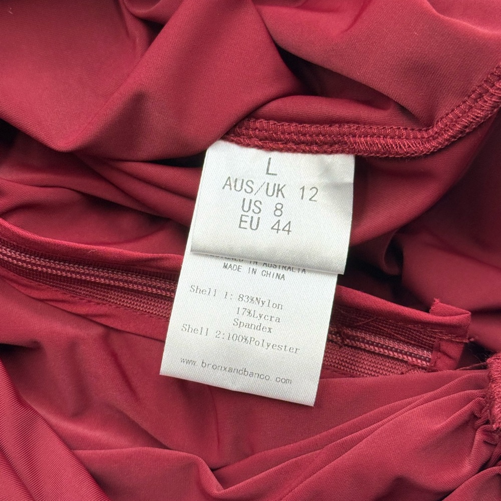🆕 BRONX & BANCO 🧿 NWOT Eleanor Burgundy Fur Trimmed Mini Dress, Sz L US 8 - Picture 17 of 17